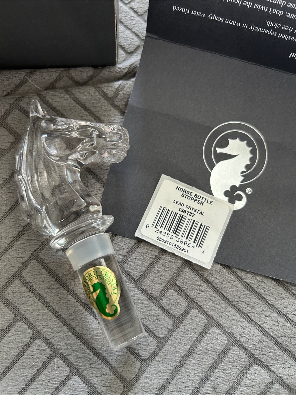 Waterford Lead Crystal Horse Head Bottle Stopper